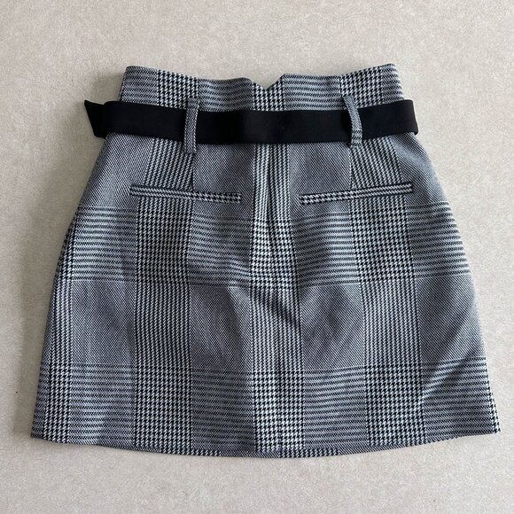 Maje Jadie Belted Houndstooth Mini Skirt EU34 / US2 ASO Emily in Paris - Picture 10 of 14